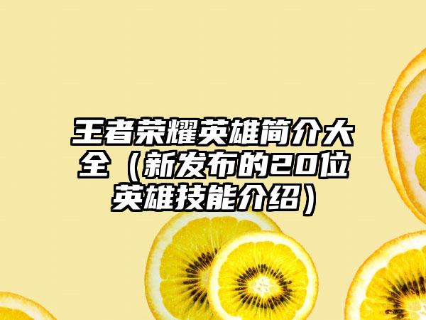 王者荣耀英雄简介大全（新发布的20位英雄技能介绍）