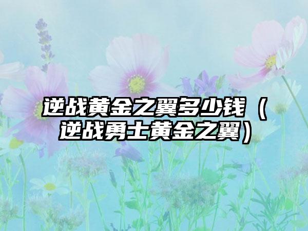 逆战黄金之翼多少钱（逆战勇士黄金之翼）