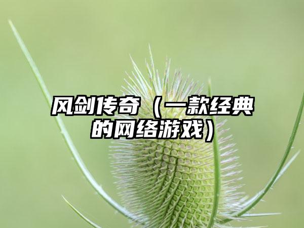 风剑传奇（一款经典的网络游戏）