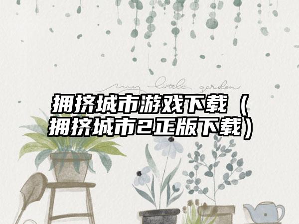 拥挤城市游戏（拥挤城市2正版）