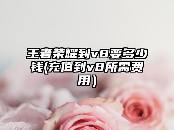 王者荣耀到v8要多少钱(充值到v8所需费用）