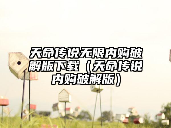 天命传说无限内购破解版（天命传说内购破解版）
