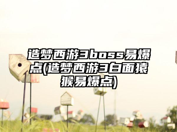 造梦西游3boss易爆点(造梦西游3白面猿猴易爆点)