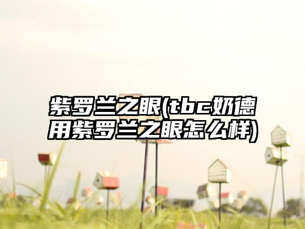 紫罗兰之眼(tbc奶德用紫罗兰之眼怎么样)