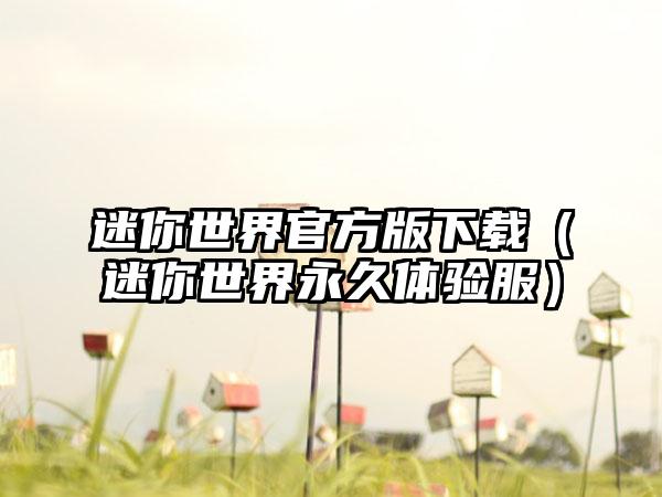 迷你世界官方版（迷你世界永久体验服）