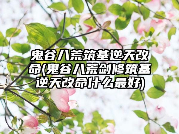 鬼谷八荒筑基逆天改命(鬼谷八荒剑修筑基逆天改命什么最好)