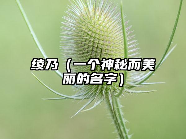 绫乃（一个神秘而美丽的名字）
