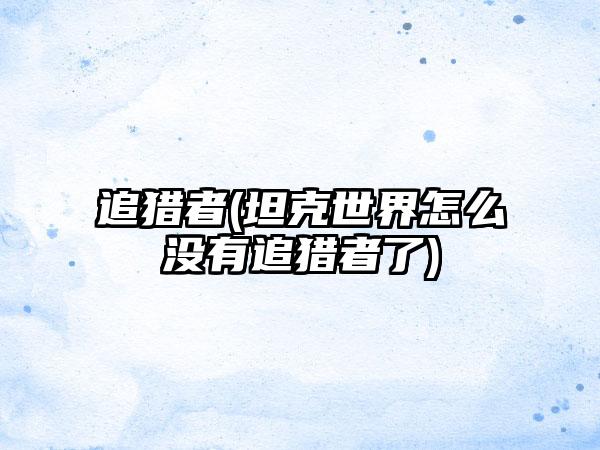 追猎者(坦克世界怎么没有追猎者了)