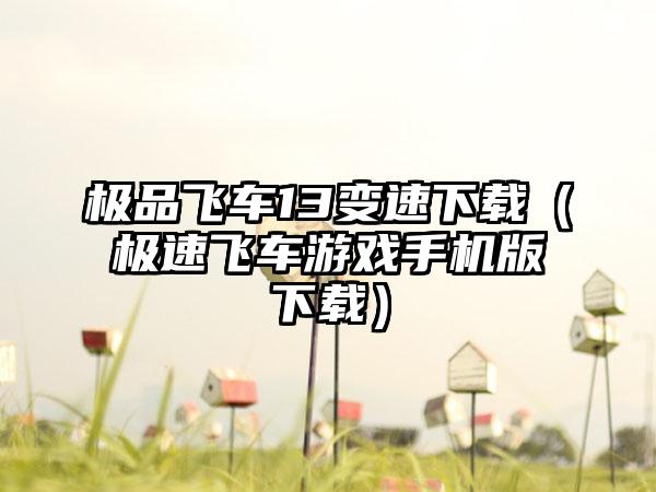 极品飞车13变速（极速飞车游戏手机版）
