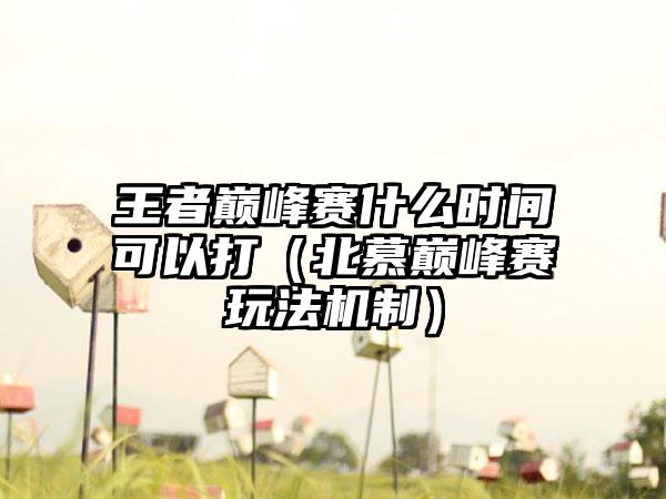 王者巅峰赛什么时间可以打（北慕巅峰赛玩法机制）