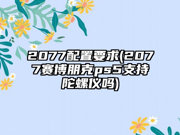 2077配置要求(2077赛博朋克ps5支持陀螺仪吗)
