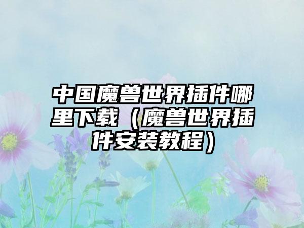 中国魔兽世界插件哪里（魔兽世界插件安装教程）