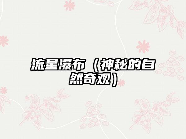 流星瀑布（神秘的自然奇观）