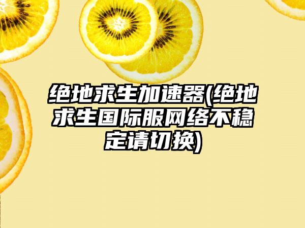 绝地求生加速器(绝地求生国际服网络不稳定请切换)