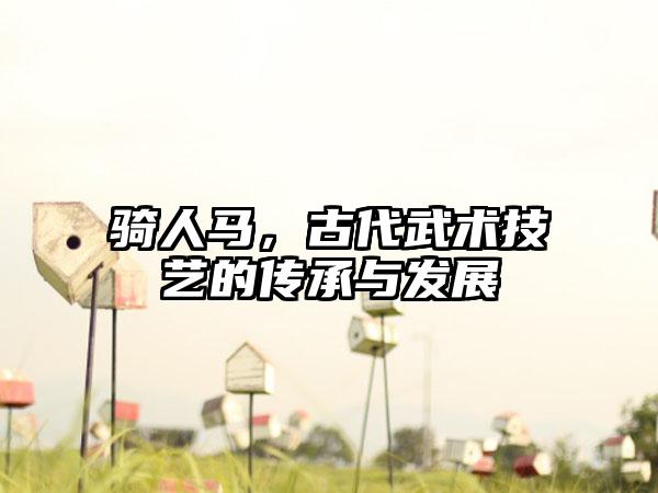 骑人马，古代武术技艺的传承与发展