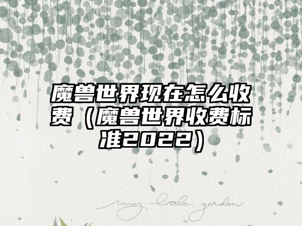 魔兽世界现在怎么收费（魔兽世界收费标准2022）