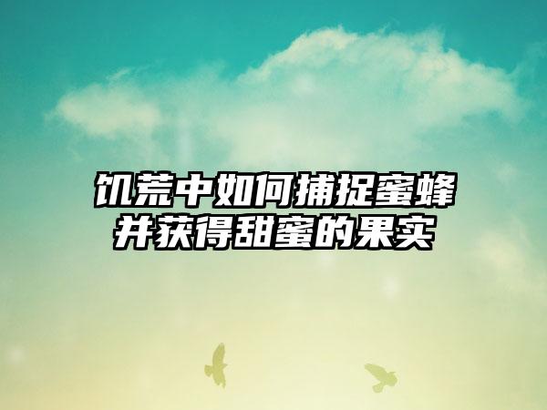 饥荒中如何捕捉蜜蜂并获得甜蜜的果实
