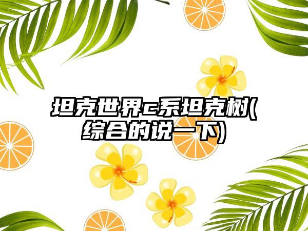 坦克世界c系坦克树(综合的说一下)