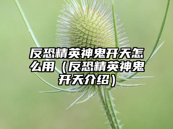 反恐精英神鬼开天怎么用（反恐精英神鬼开天介绍）