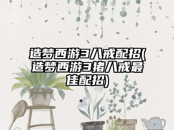 造梦西游3八戒配招(造梦西游3猪八戒最佳配招)