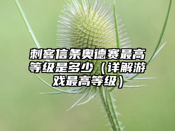 刺客信条奥德赛最高等级是多少（详解游戏最高等级）