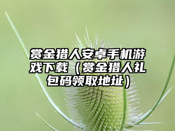 赏金猎人安卓手机游戏（赏金猎人礼包码领取地址）
