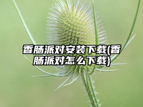 香肠派对安装(香肠派对怎么)