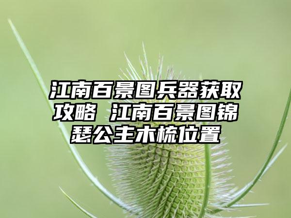 江南百景图兵器获取攻略 江南百景图锦瑟公主木梳位置