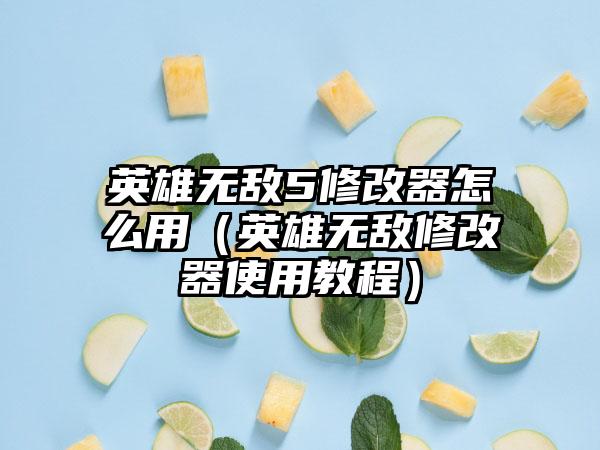 英雄无敌5修改器怎么用（英雄无敌修改器使用教程）