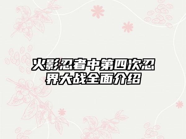 火影忍者中第四次忍界大战全面介绍