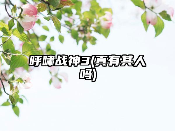 呼啸战神3(真有其人吗)