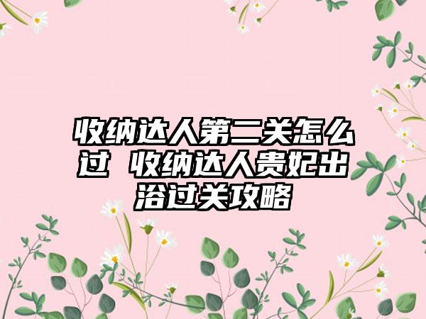 收纳达人第二关怎么过 收纳达人贵妃出浴过关攻略