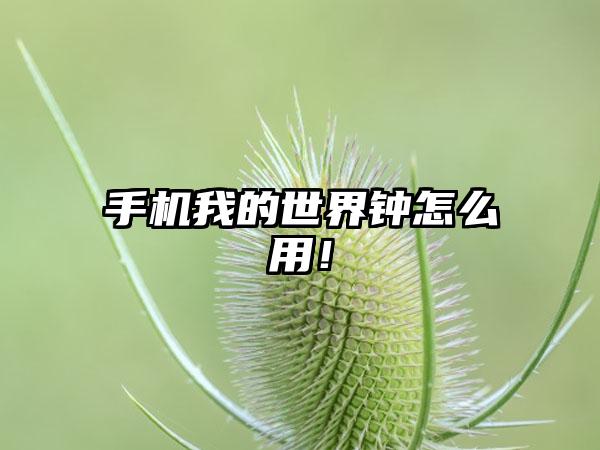 手机我的世界钟怎么用！