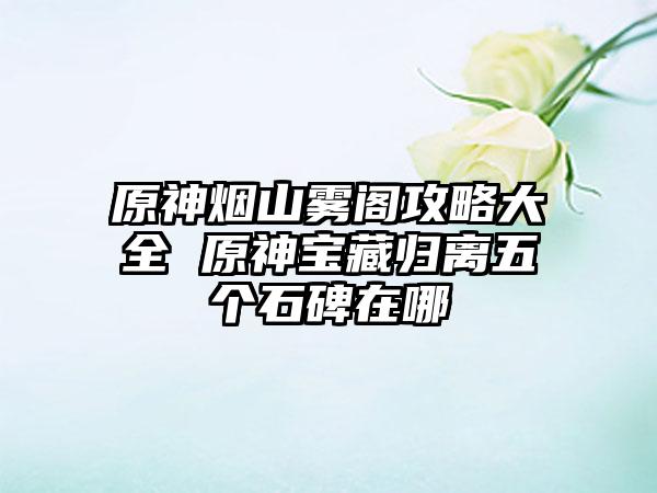 原神烟山雾阁攻略大全 原神宝藏归离五个石碑在哪
