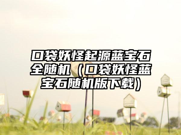 口袋妖怪起源蓝宝石全随机（口袋妖怪蓝宝石随机版）