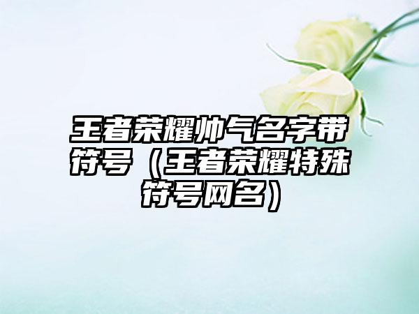 王者荣耀帅气名字带符号（王者荣耀特殊符号网名）