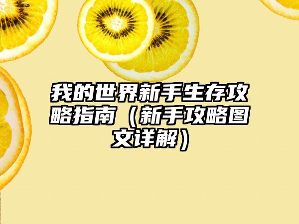 我的世界新手生存攻略指南（新手攻略图文详解）
