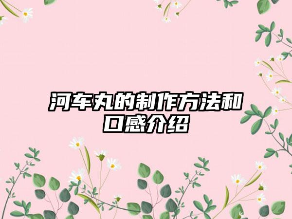 河车丸的制作方法和口感介绍