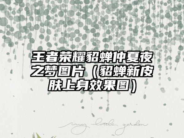 王者荣耀貂蝉仲夏夜之梦图片（貂蝉新皮肤上身效果图）