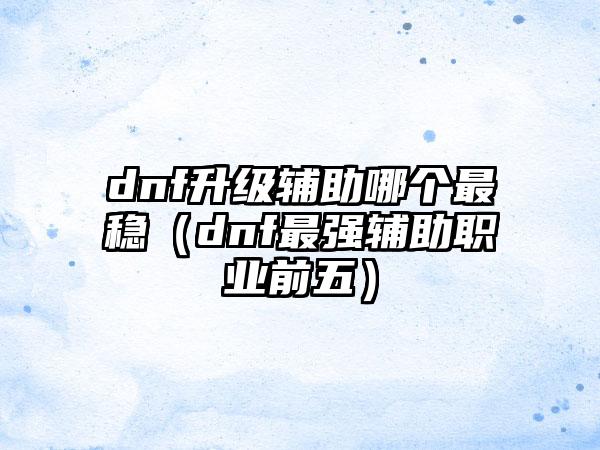 dnf升级辅助哪个最稳（dnf最强辅助职业前五）