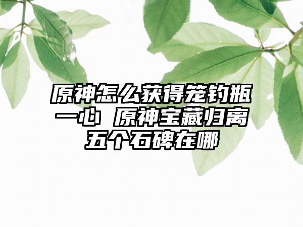 原神怎么获得笼钓瓶一心 原神宝藏归离五个石碑在哪