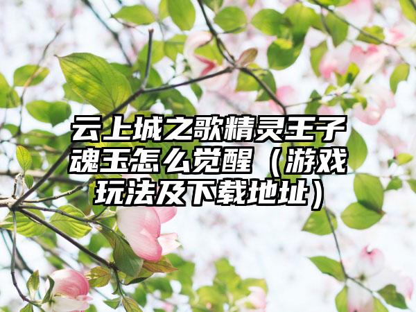 云上城之歌精灵王子魂玉怎么觉醒（游戏玩法及地址）