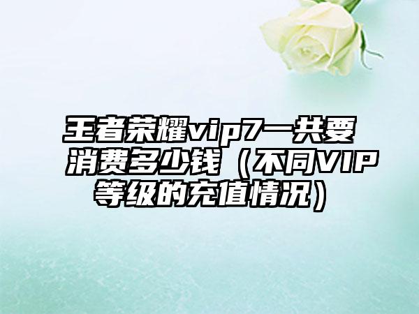 王者荣耀vip7一共要消费多少钱（不同VIP等级的充值情况）