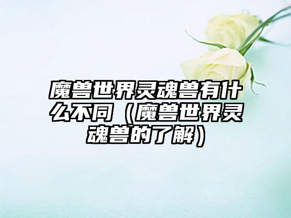 魔兽世界灵魂兽有什么不同（魔兽世界灵魂兽的了解）