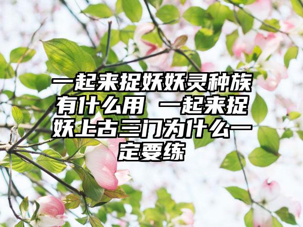 一起来捉妖妖灵种族有什么用 一起来捉妖上古三门为什么一定要练