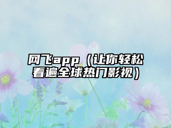 网飞app（让你轻松看遍全球热门影视）
