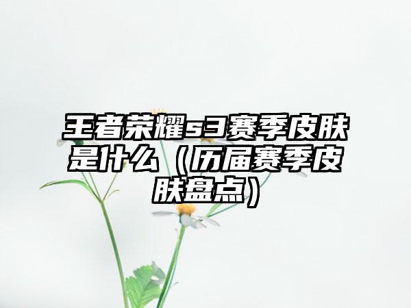 王者荣耀s3赛季皮肤是什么（历届赛季皮肤盘点）