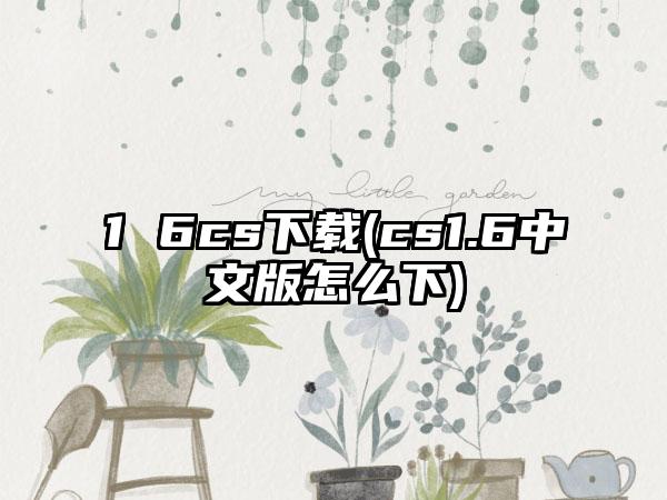 1 6cs(cs1.6中文版怎么下)