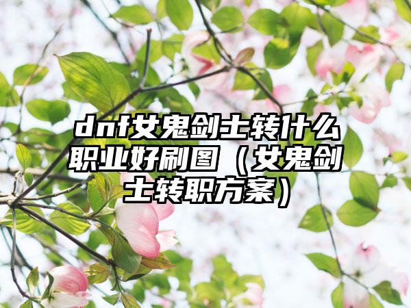 dnf女鬼剑士转什么职业好刷图（女鬼剑士转职方案）