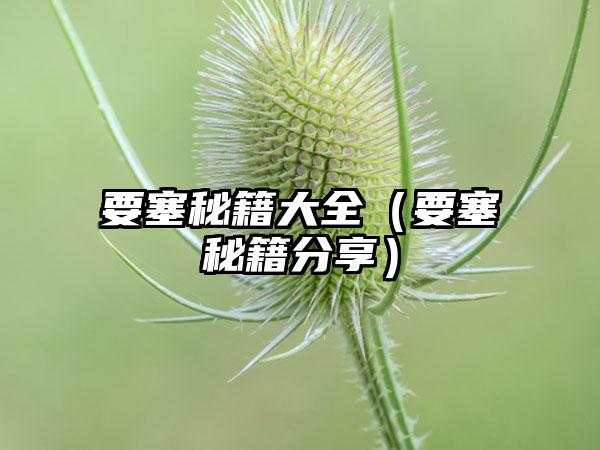要塞秘籍大全（要塞秘籍分享）